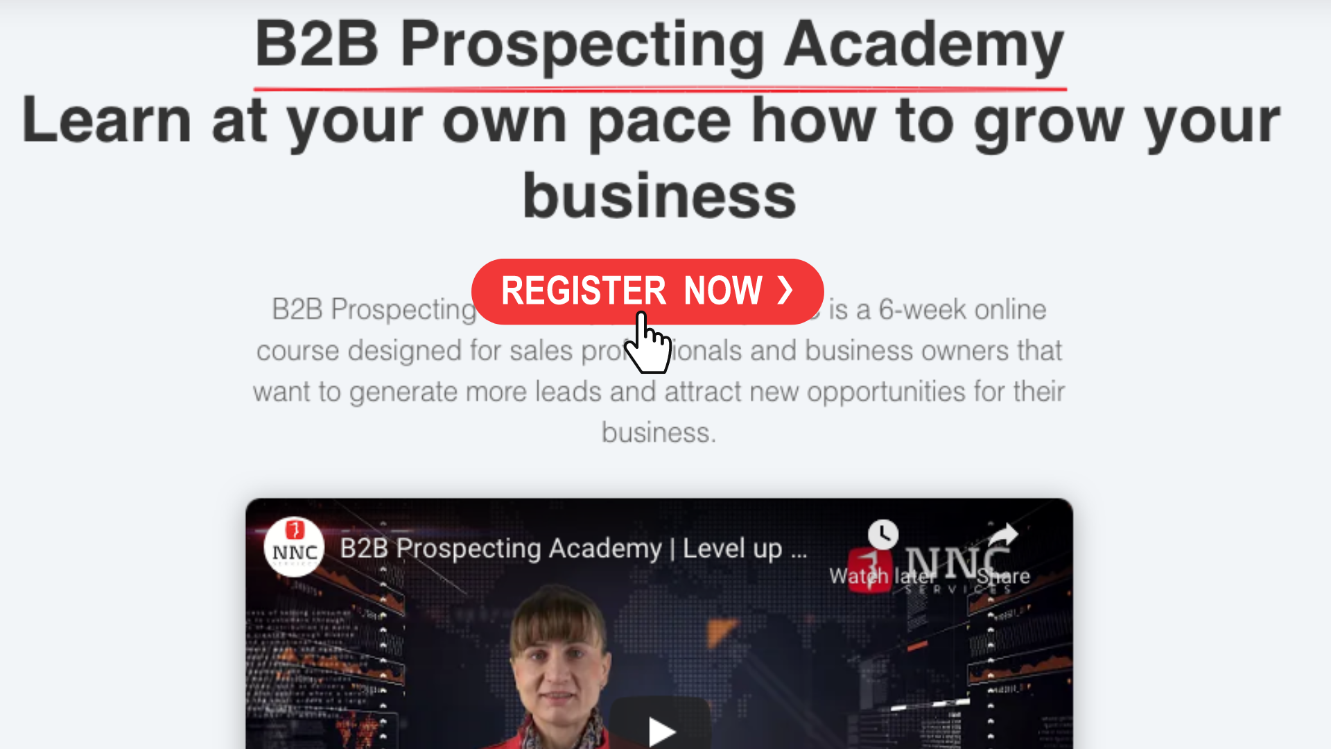 B2B Prospectign Academy online bootcamp