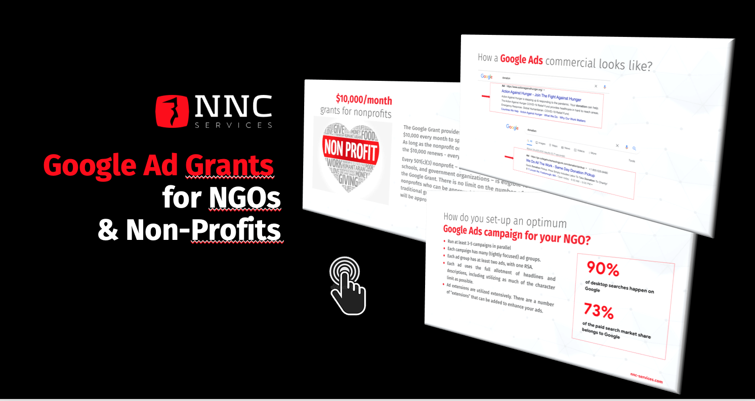 PPC marketing ads setting grants for NGOs non-profits